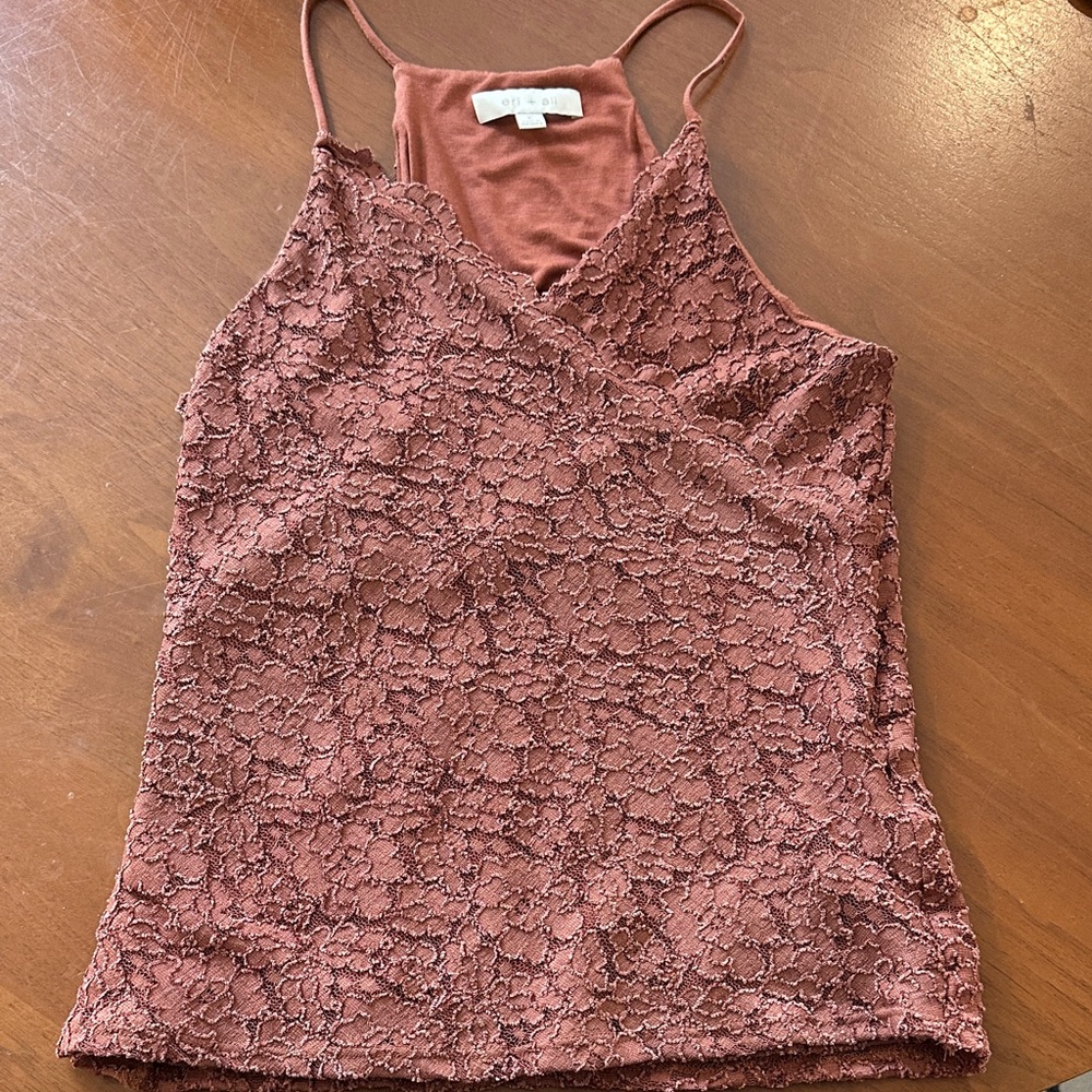 eri + ali Twyla terracotta tank top size small